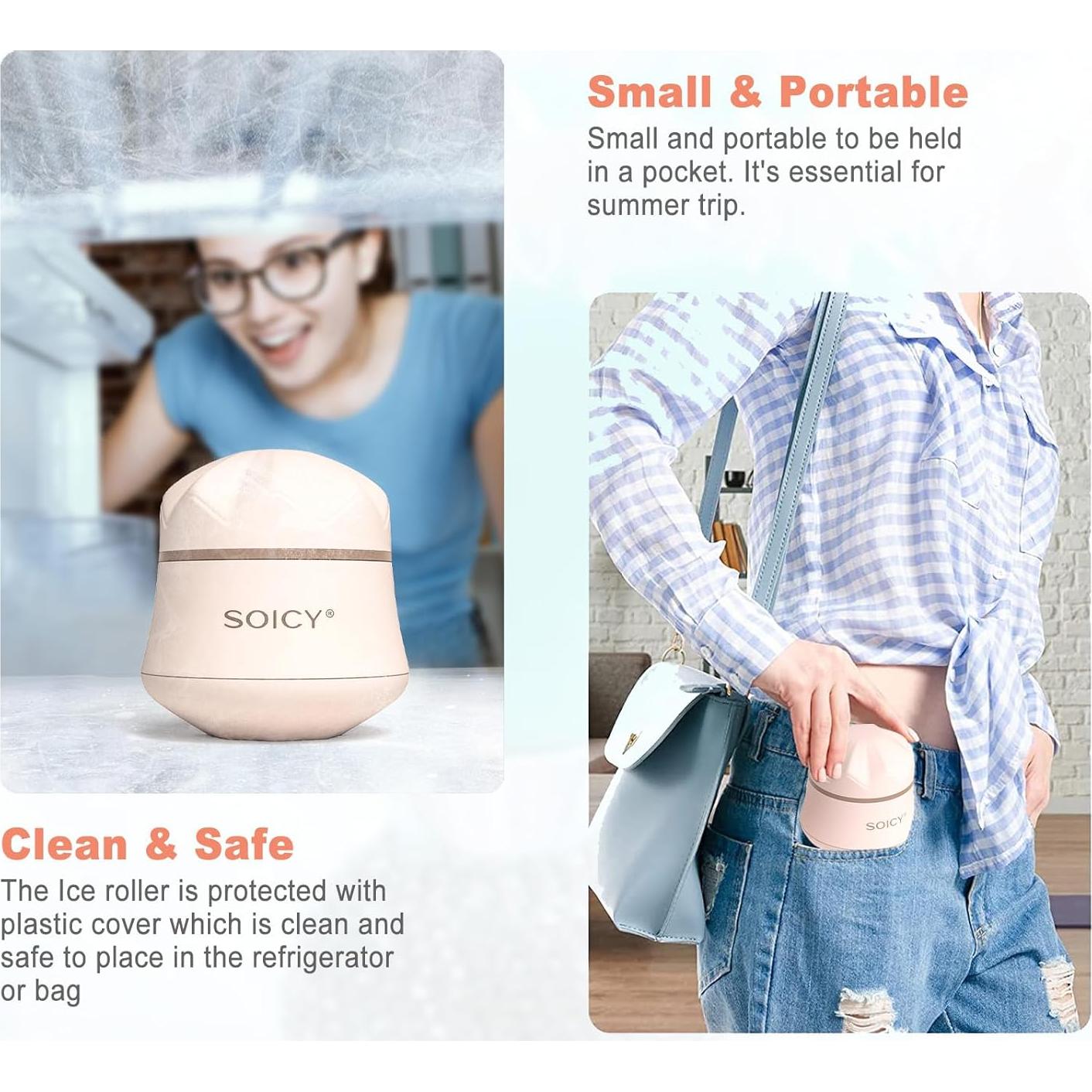 Rodillo de Hielo Facial Leeshine S50 Rosa - Cuidado de Piel