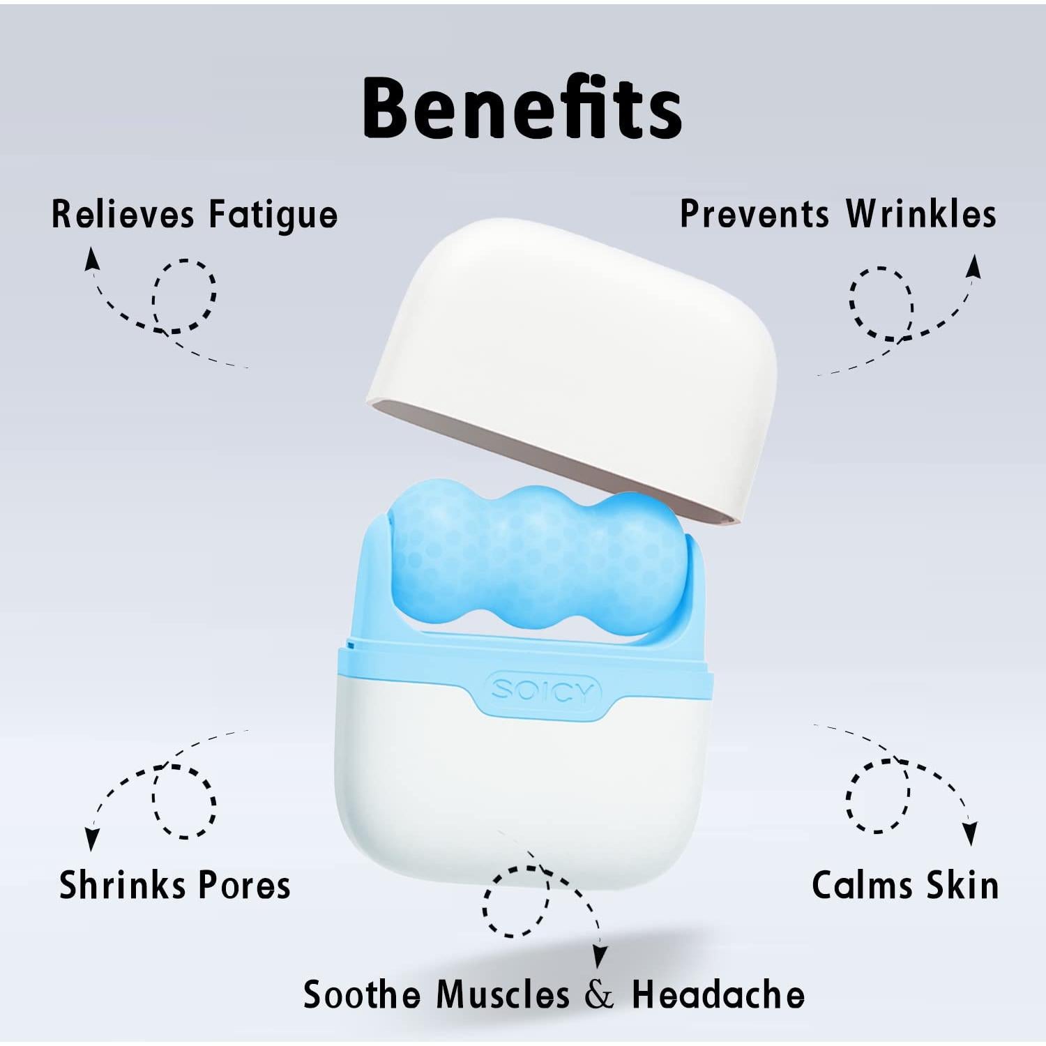 Rodillo de Hielo Leeshine para Cara y Ojos - Masaje 2 en 1
