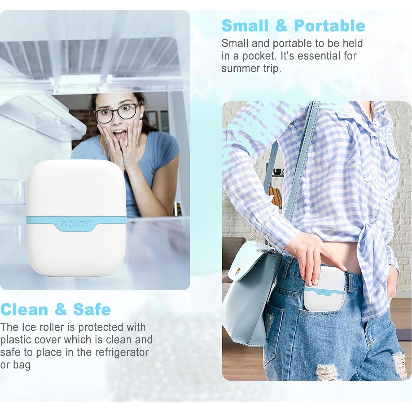 Rodillo de Hielo Leeshine para Cara y Ojos - Masaje 2 en 1