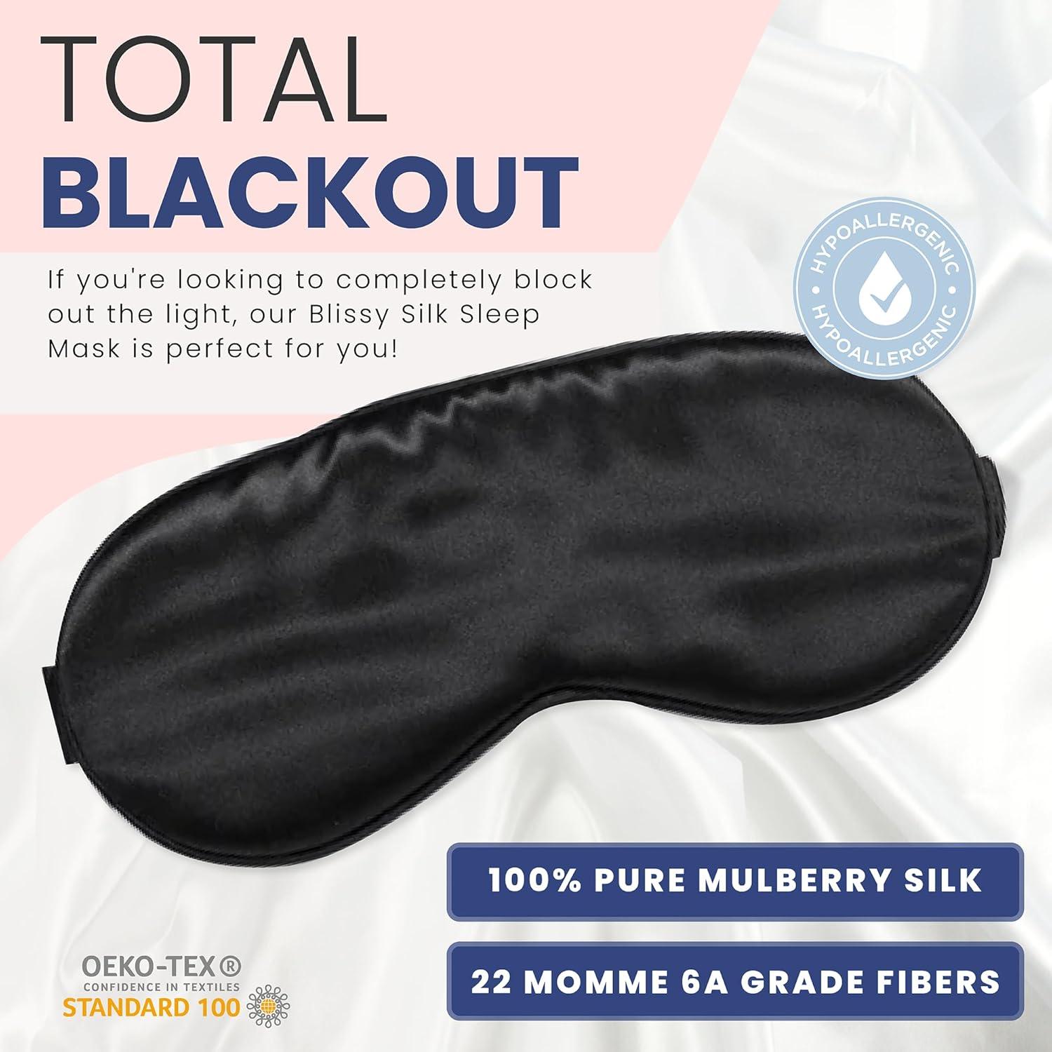 Máscara de Sueño de Seda Blissy - 100% Seda Morera 22 Momme