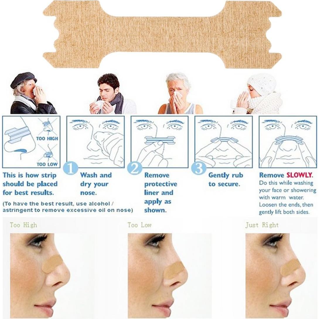 Angzhili Nasal Strips for Reduce Snoring,Anti Snoring Improve Sleeping 66mm*19mm (100)