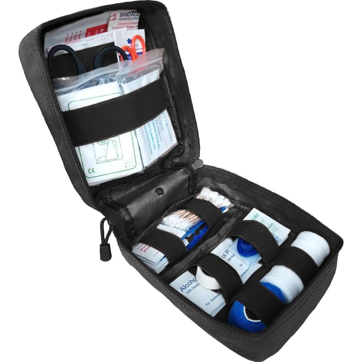 Kit de Primeros Auxilios IFAK Terrernce, Bolsa Táctica Negra 180 Piezas