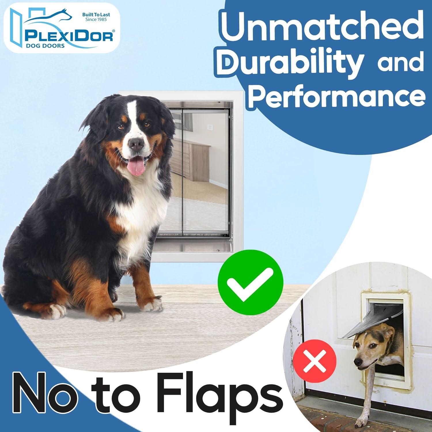 Puerta para Mascotas Plexidor XL - Montaje en Pared Blanca