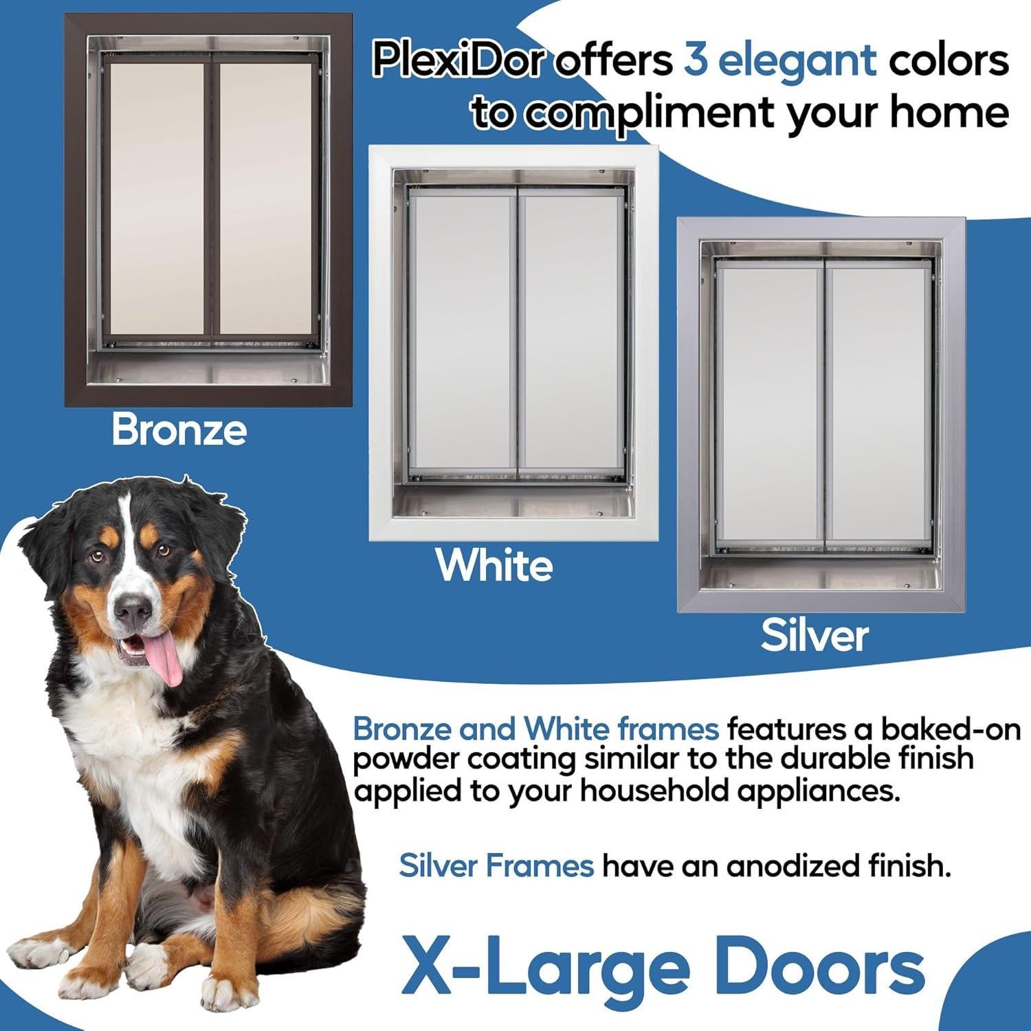 Puerta para Mascotas Plexidor XL - Montaje en Pared Blanca