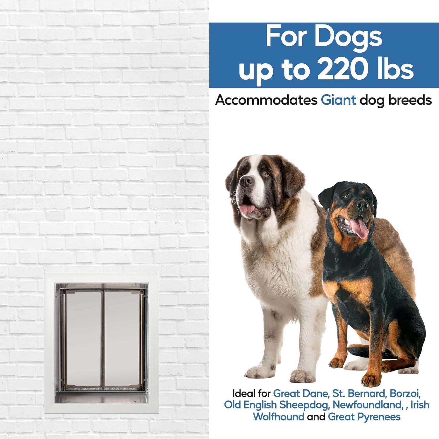 Puerta para Mascotas Plexidor XL - Montaje en Pared Blanca