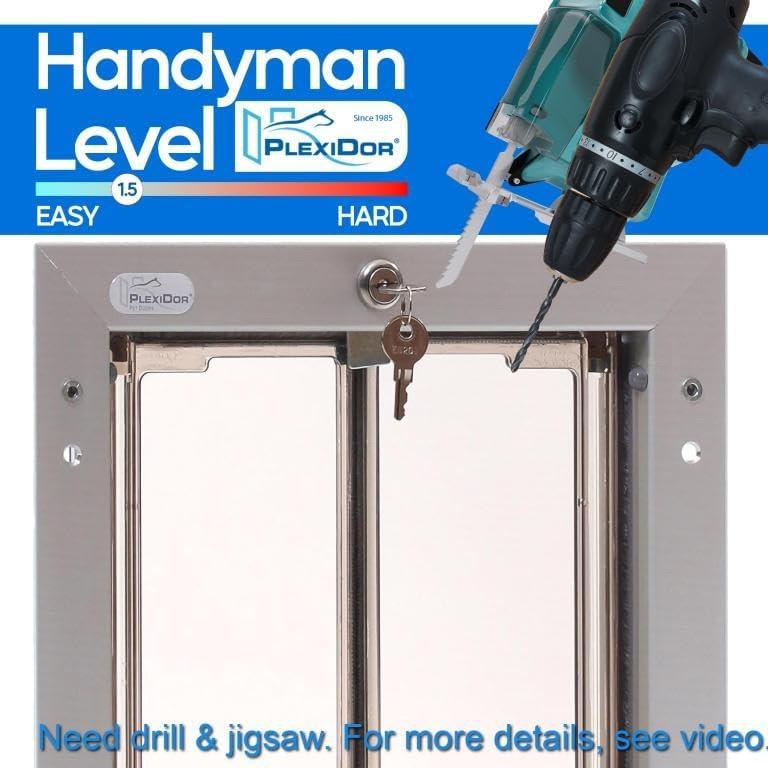 Puerta para Mascotas Plexidor XL - Montaje en Pared Blanca