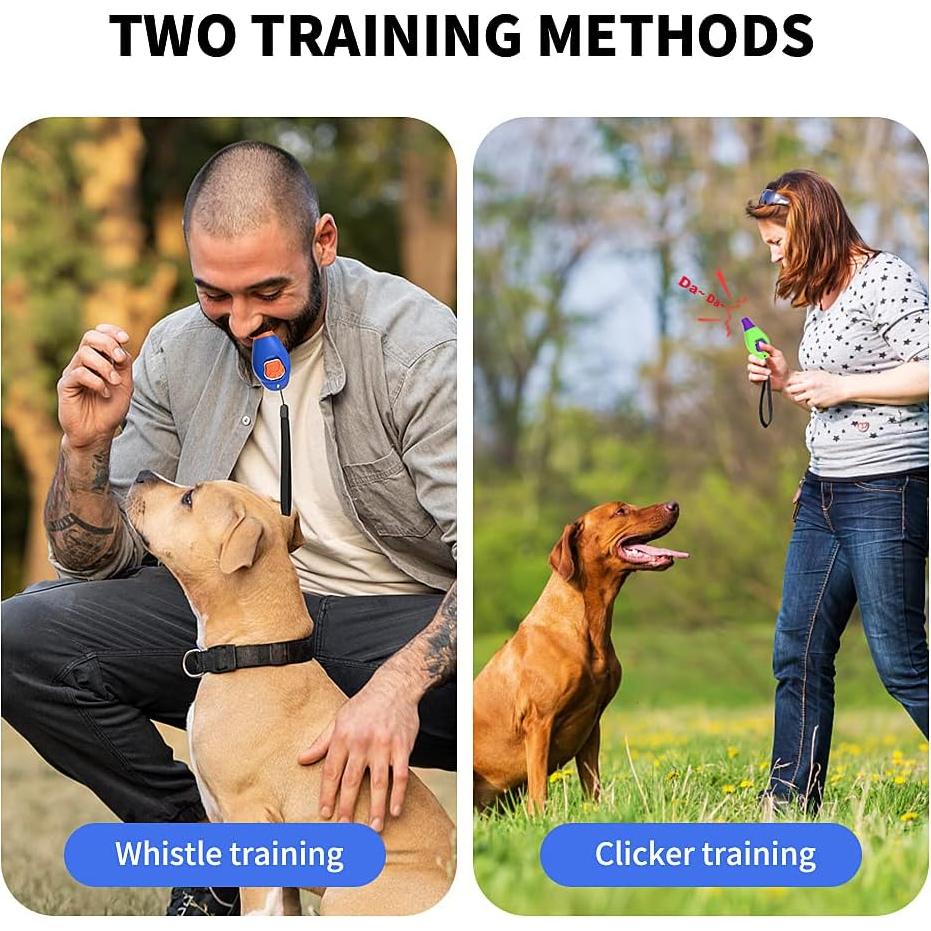 Clicker de Entrenamiento Perros Vivostore con Silbato Azul