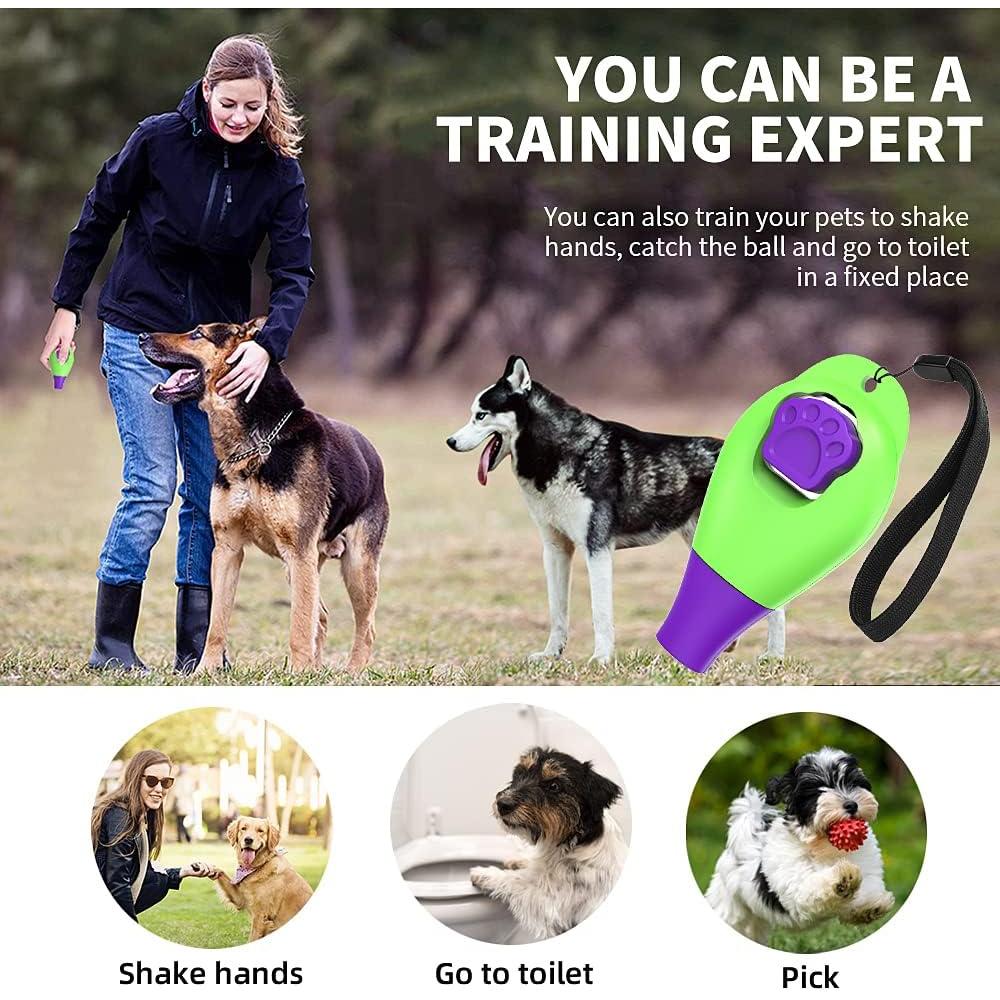 Clicker de Entrenamiento Perros Vivostore con Silbato Azul