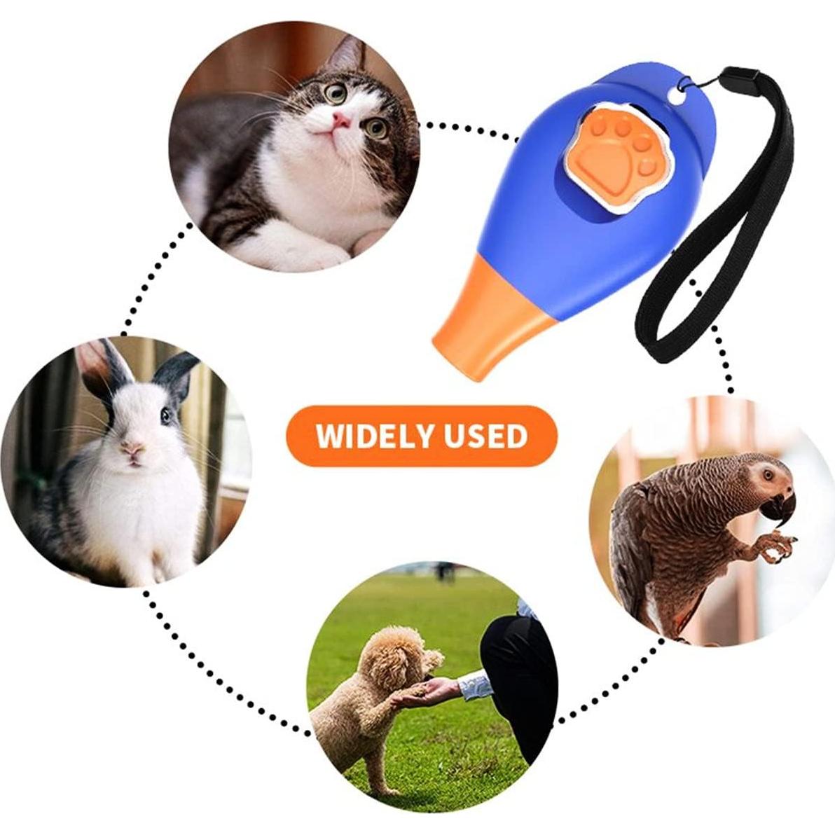 Clicker de Entrenamiento Perros Vivostore con Silbato Azul
