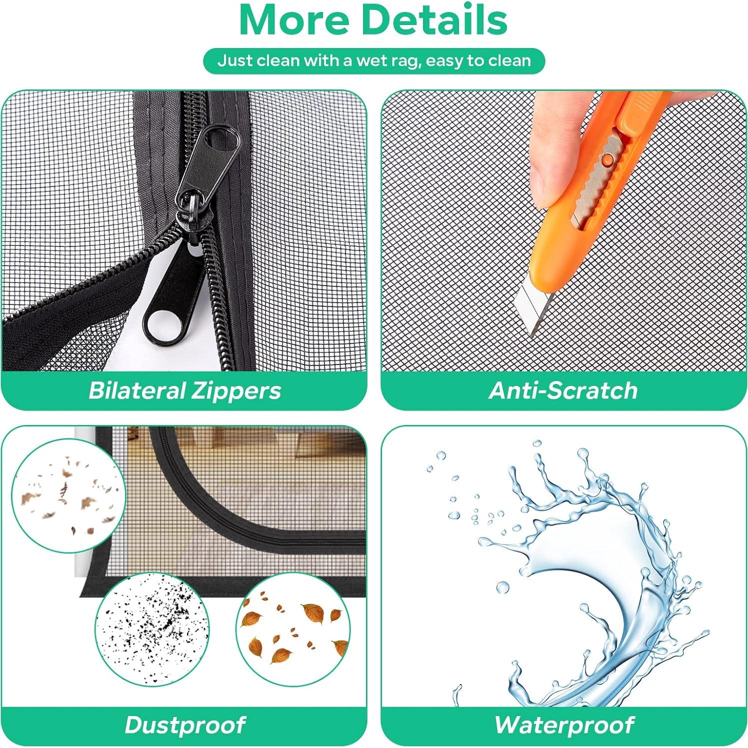 Puerta de Pantalla Reforzada MYPIN 40x213 cm para Mascotas