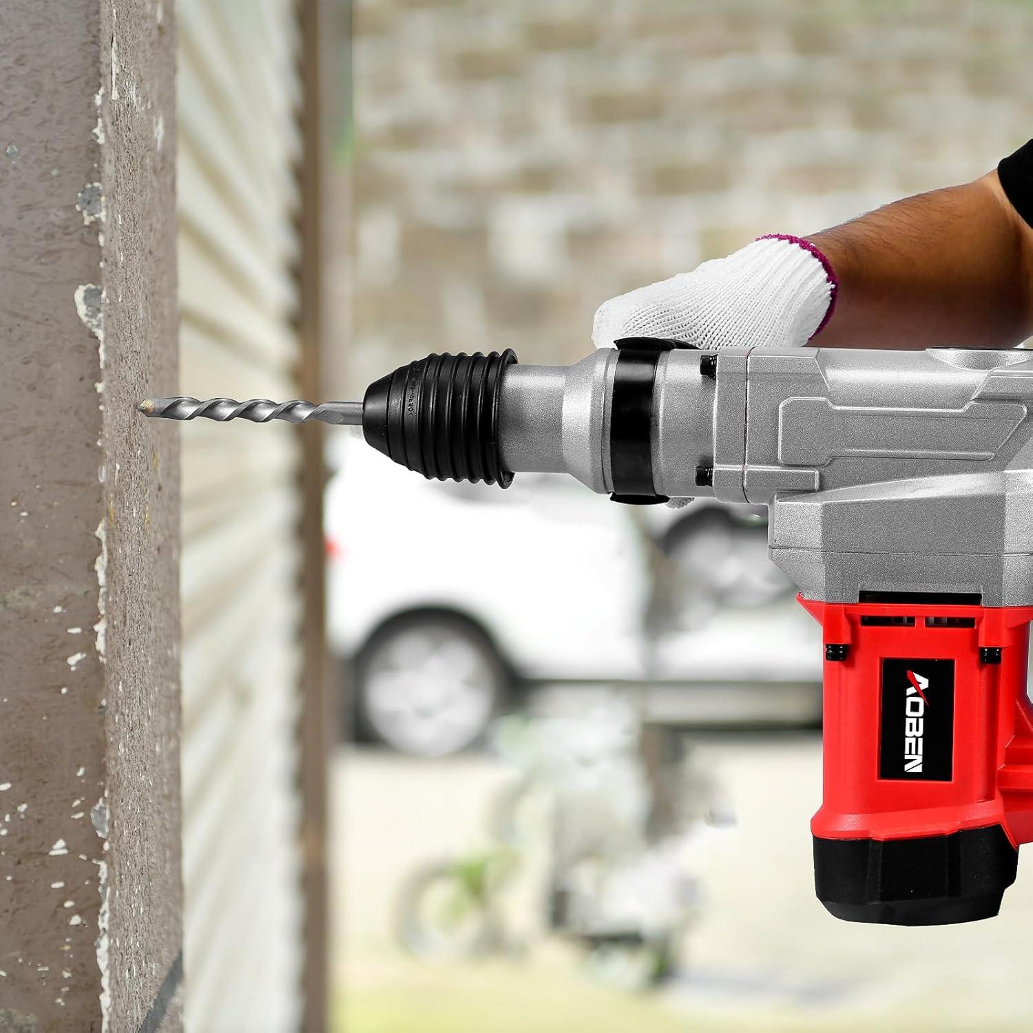 Martillo Perforador AOBEN 10A SDS-Plus 1100W con Brocas y Cinceles