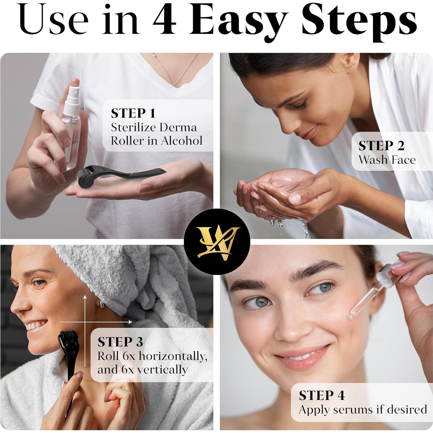 Rodillo Derma Microneedling Titanio Lexi White 540 Agujas