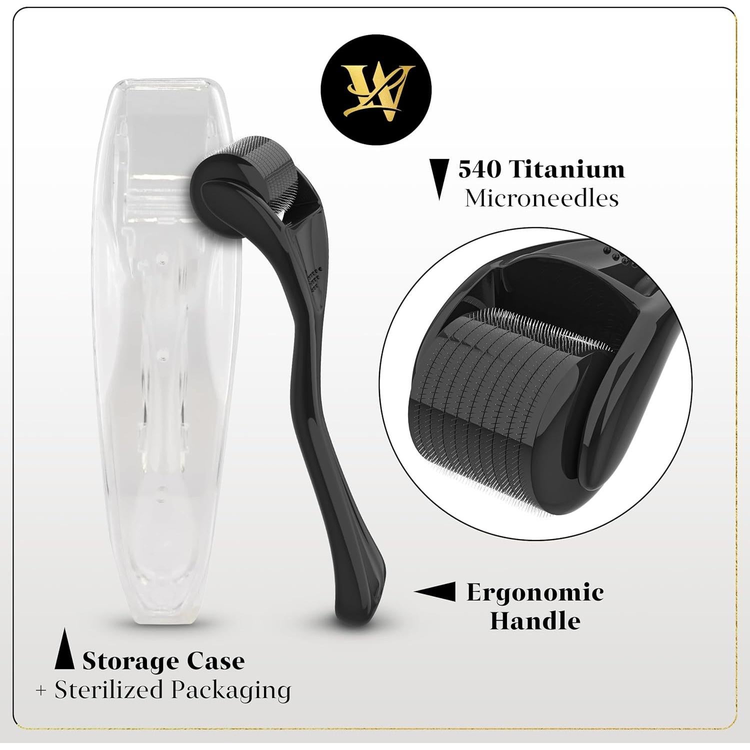 Rodillo Derma Microneedling Titanio Lexi White 540 Agujas