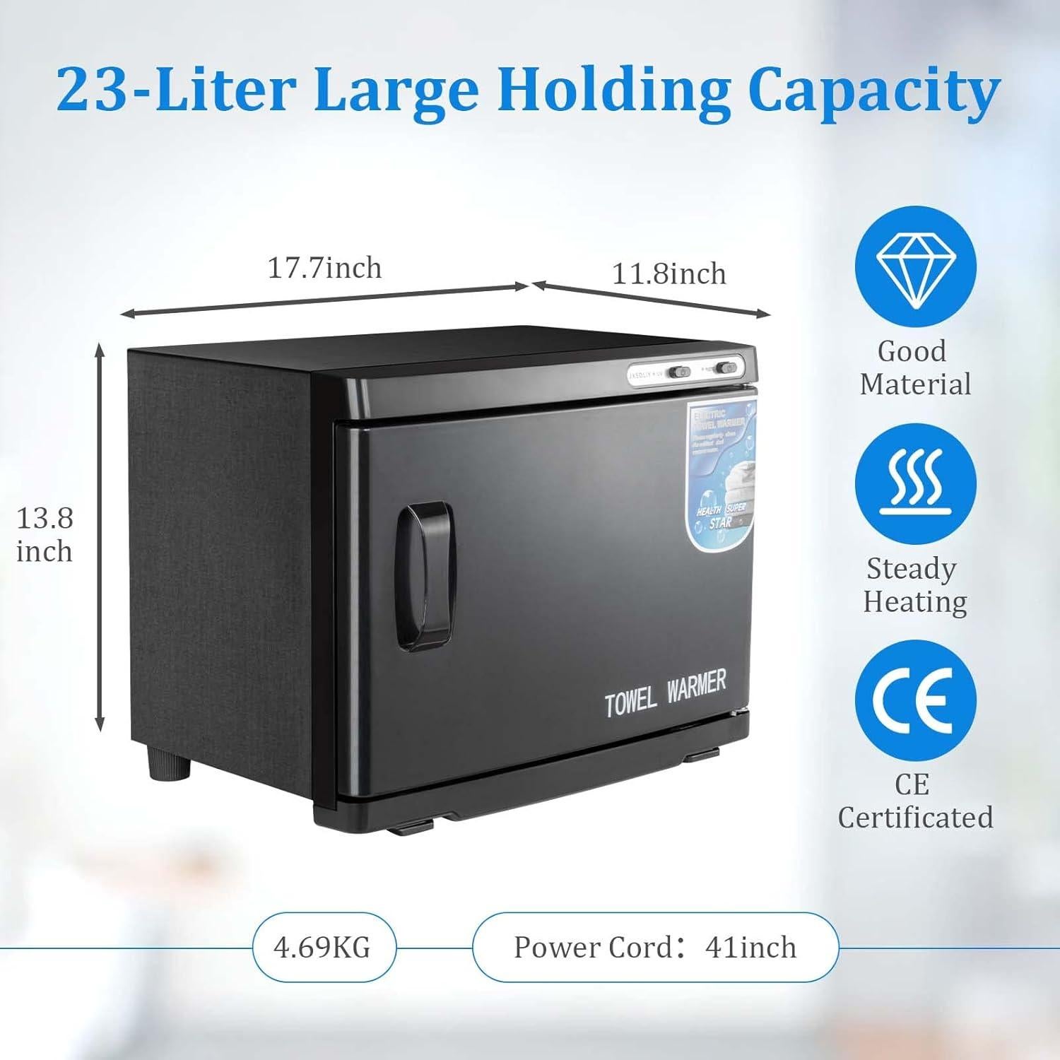 Armario Calentador de Toallas JXSDLIY 23L con Luz LED - Negro