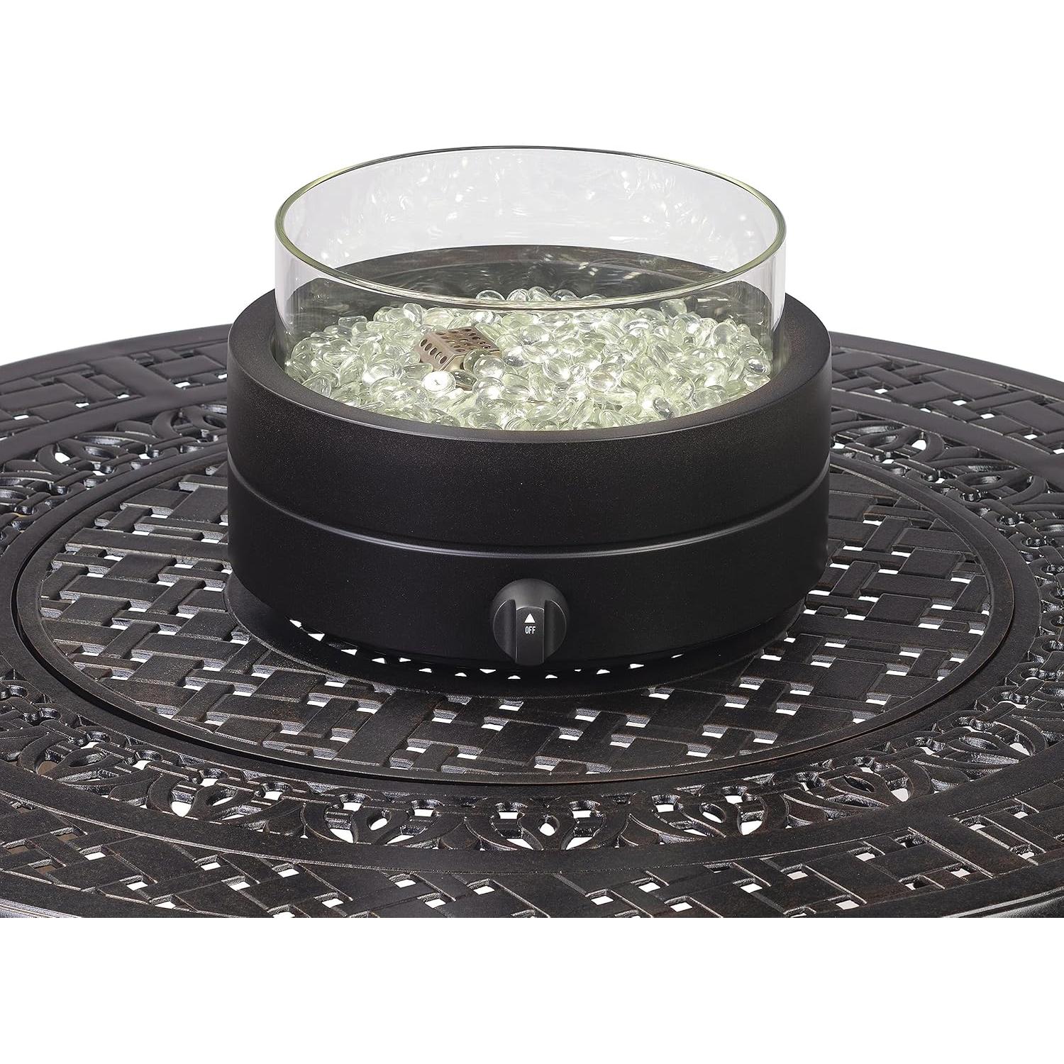 Mesa de Fuego Redonda Amazon Basics 35,56 cm 9000 BTU