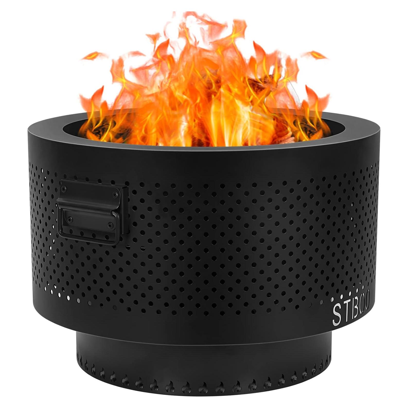 Fogata Portátil STBoo 50,8 cm Hierro Bajo Humo Negro