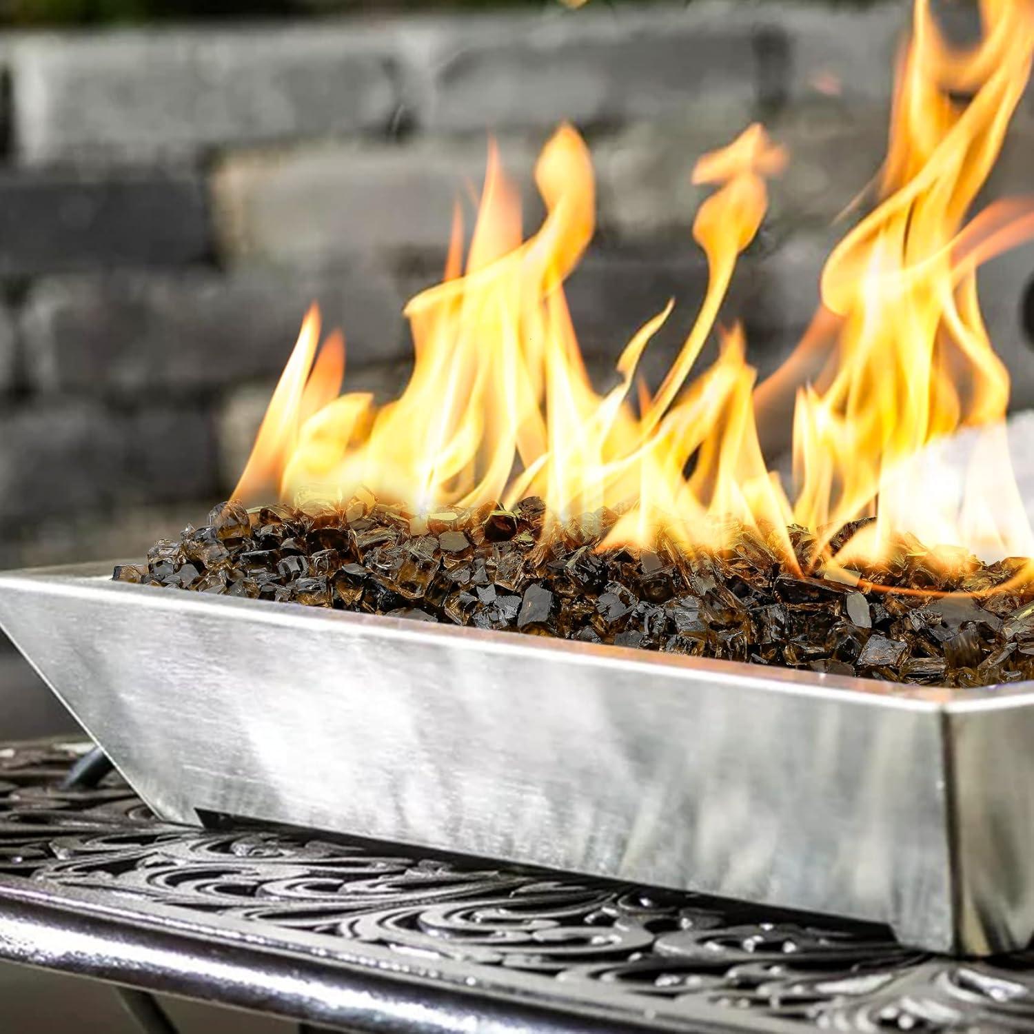 Vidrio para Fuego Onlyfire 4,54 kg Bronce 0,64 cm para Hoguera