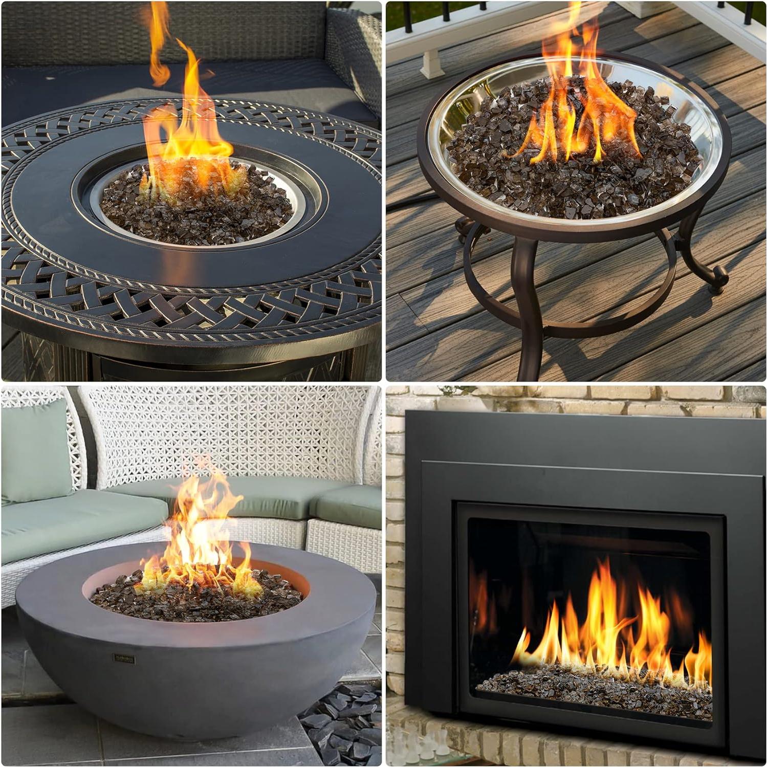 Vidrio para Fuego Onlyfire 4,54 kg Bronce 0,64 cm para Hoguera