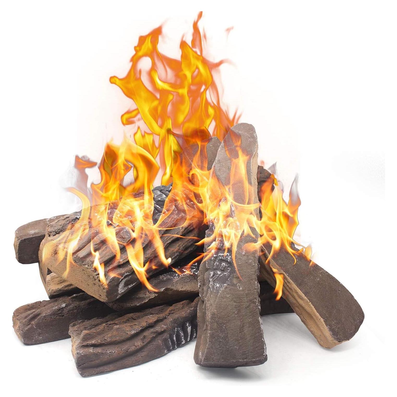 Registros de Chimenea de Gas Mr.Ton 10 Piezas Cerámica