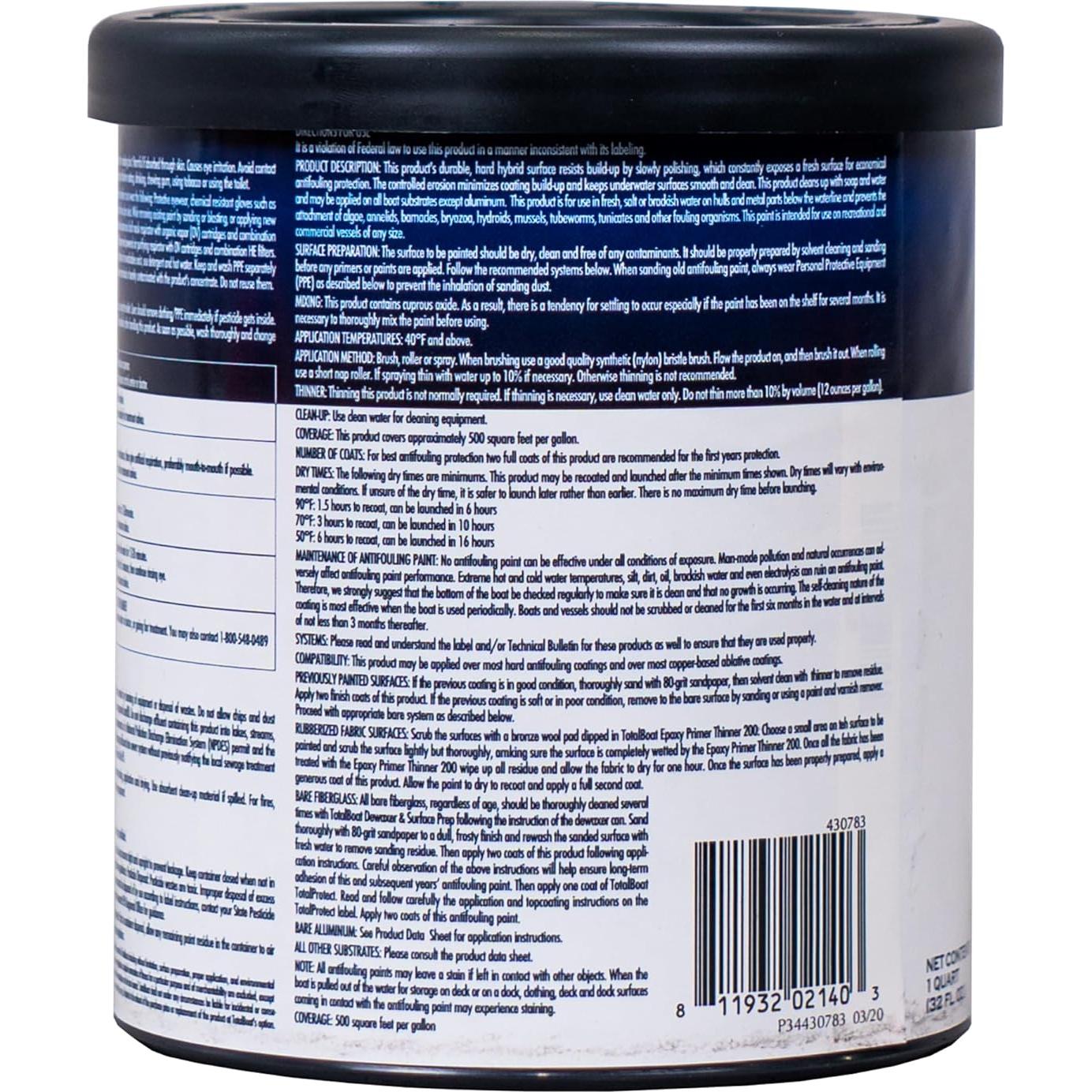 Pintura Antifouling TotalBoat para Botes Inflables 1 Cuarto