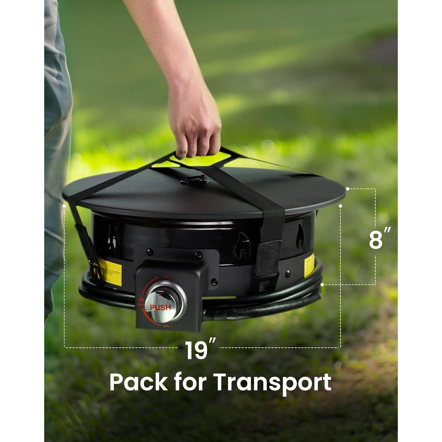 Hoguera de Propano Ciays 48 cm con Parrilla y Plegable