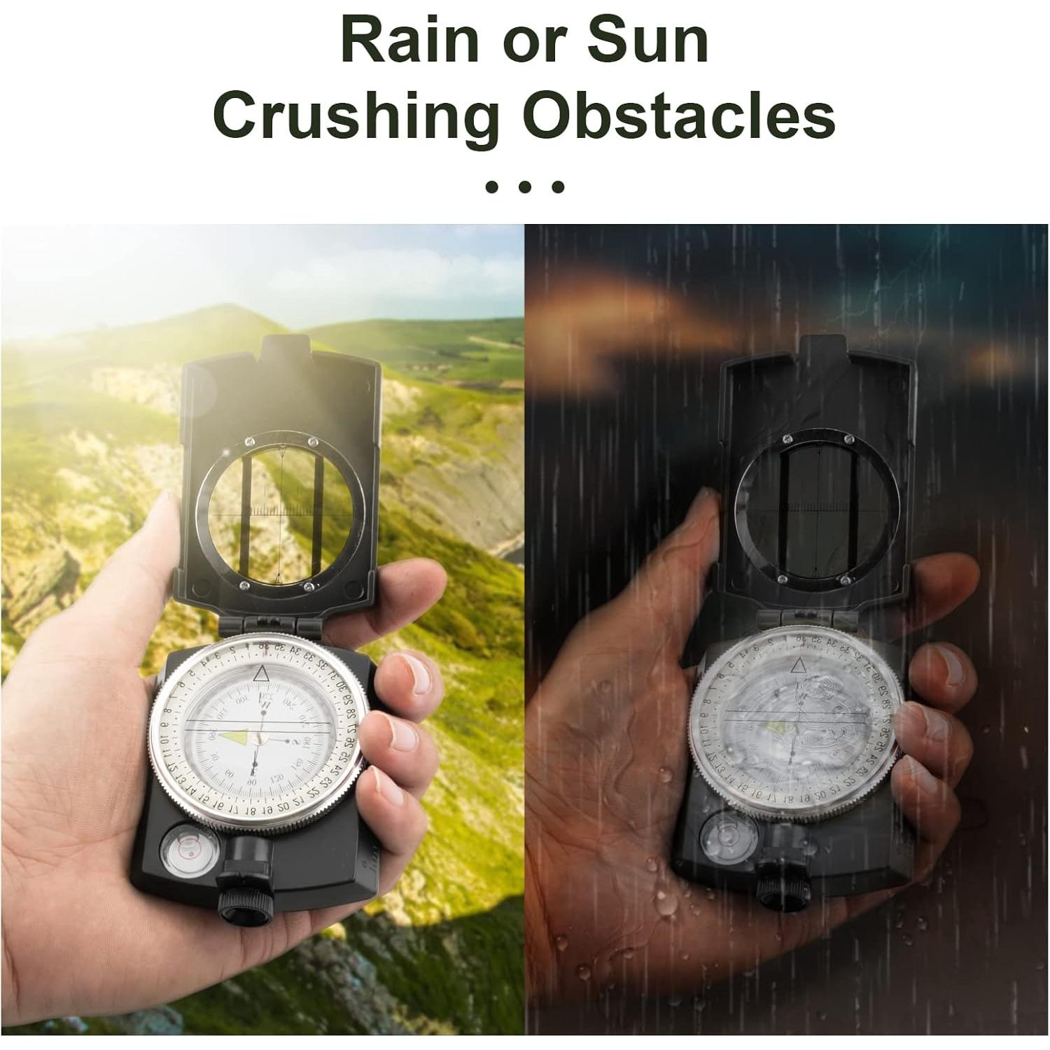 Brújula de Senderismo INMAKER con Silbato y Luz Fluorescente