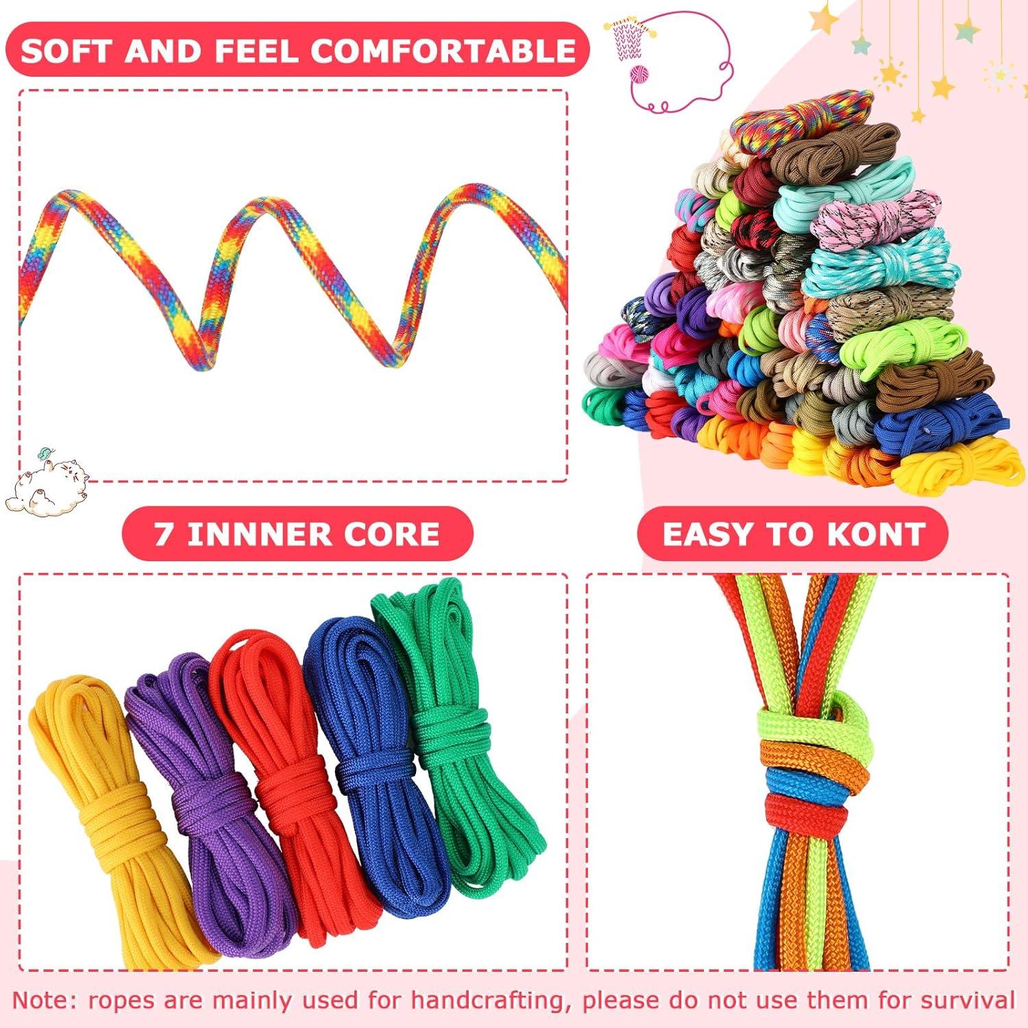 Kit de Cuerda Paracord 550 Riakrum 120 Pcs 3.05 Metros Colores Brillantes