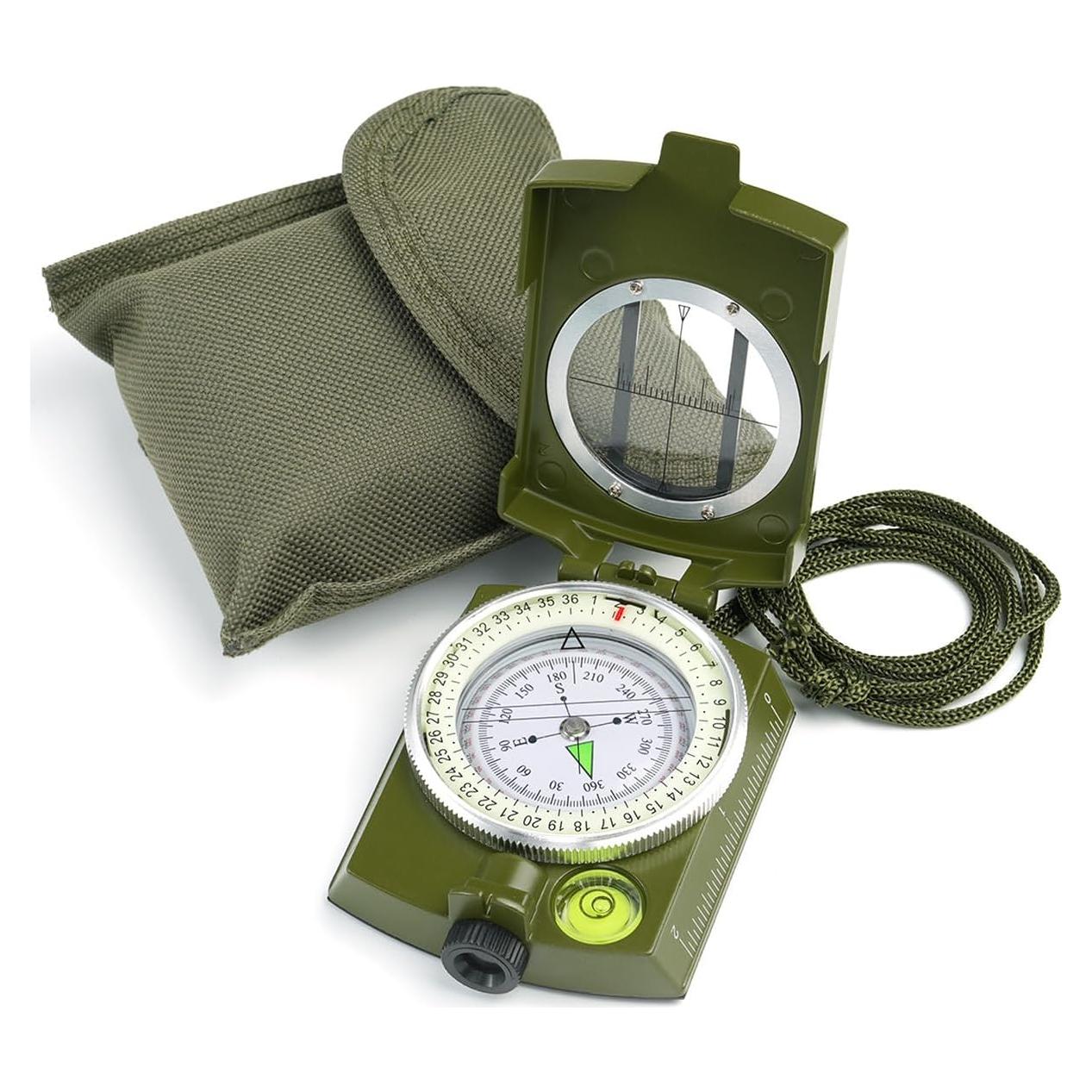 Brújula Sportneer Visor Militar Lensatic Impermeable Verde