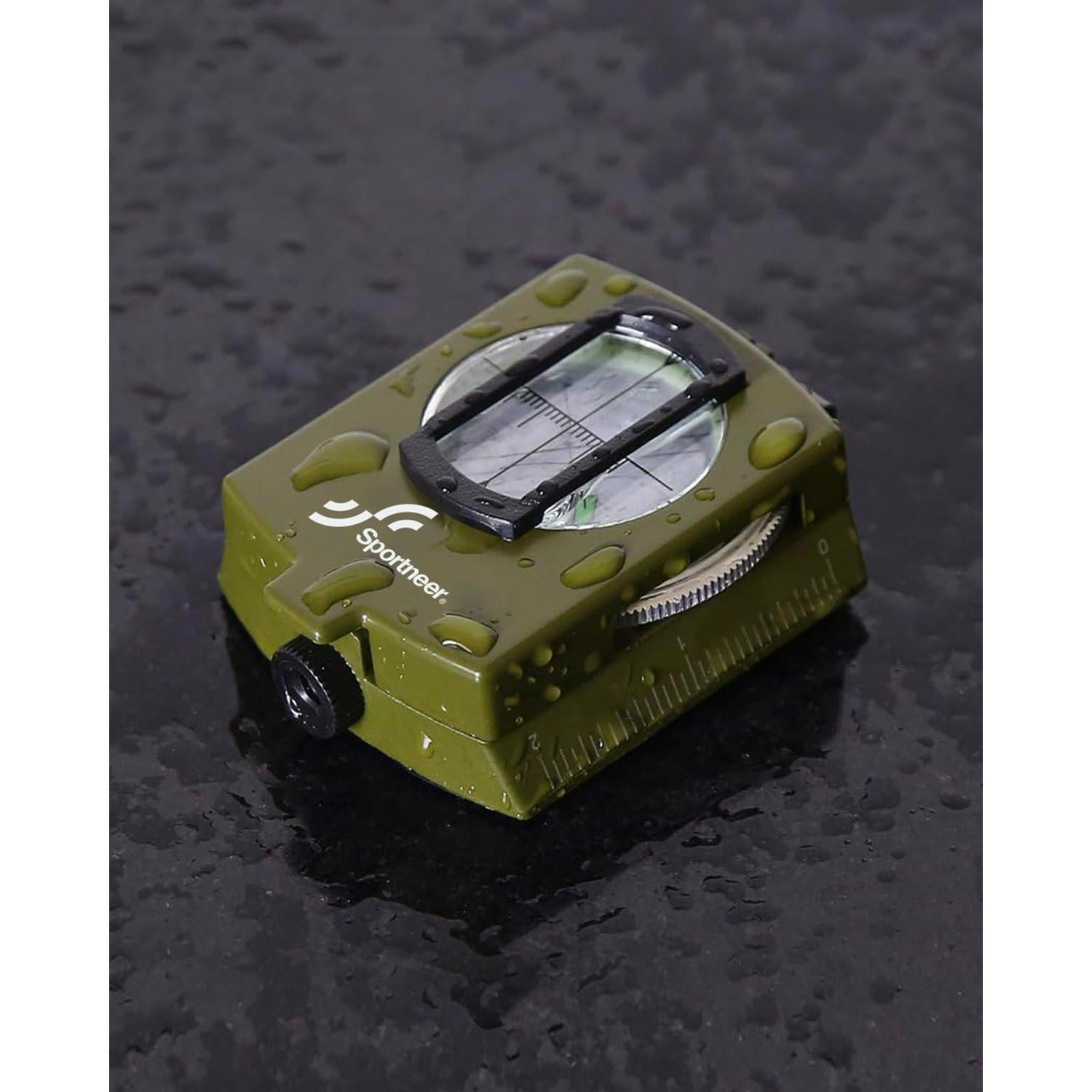 Brújula Sportneer Visor Militar Lensatic Impermeable Verde