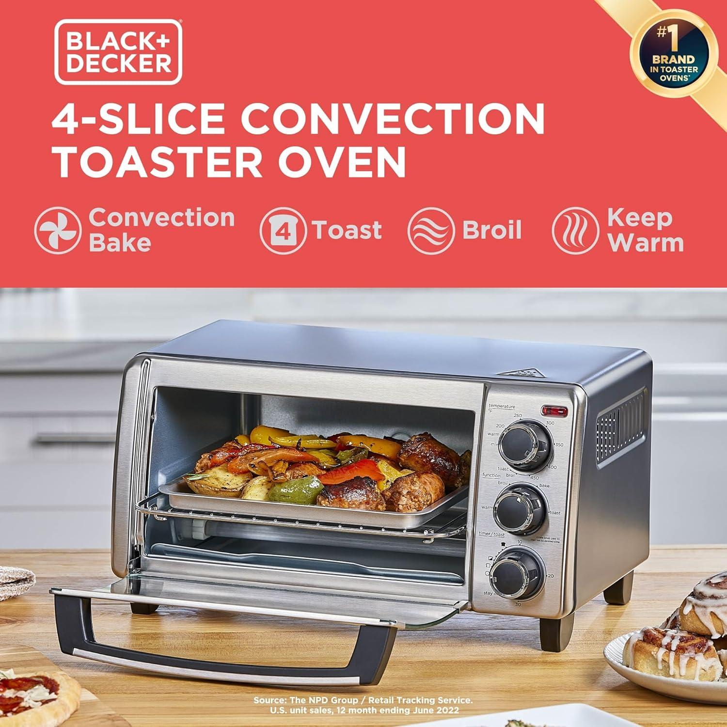 Horno Tostador BLACK+DECKER TO1756SB 4 Rebanadas Acero Inoxidable