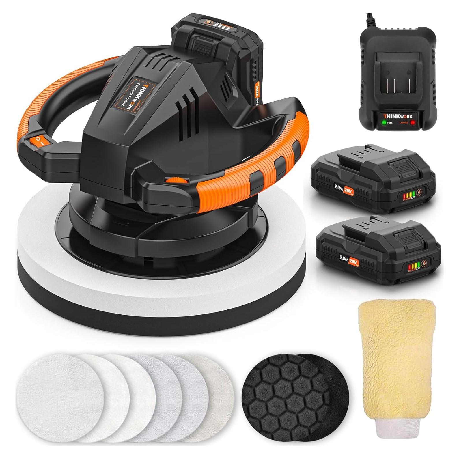 Pulidora Inalámbrica THINKWORK 20V 10" con 2 Baterías 2Ah