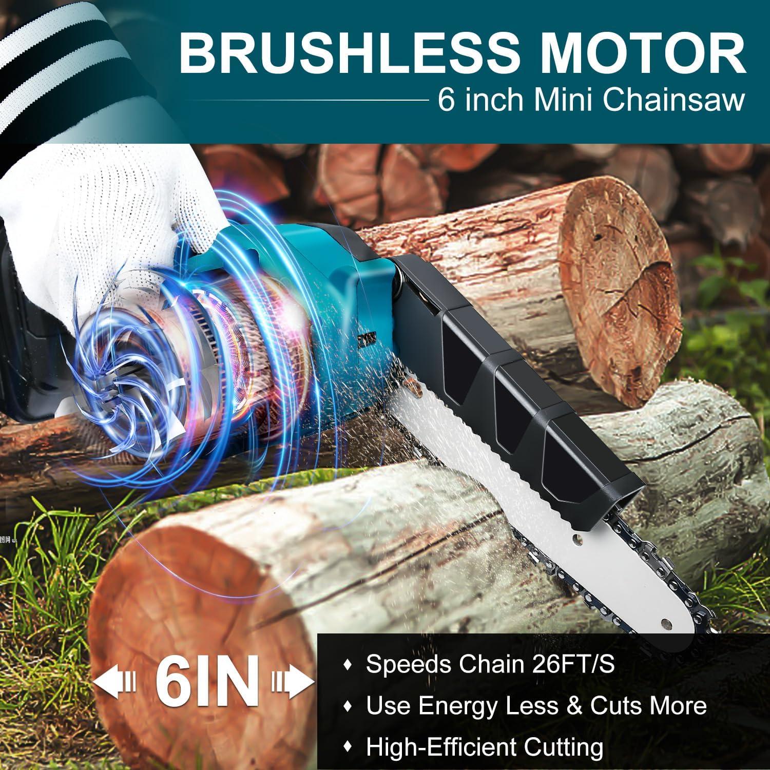 Mini Motosierra Inalámbrica QSDXNYDC 6" para Makita 18V