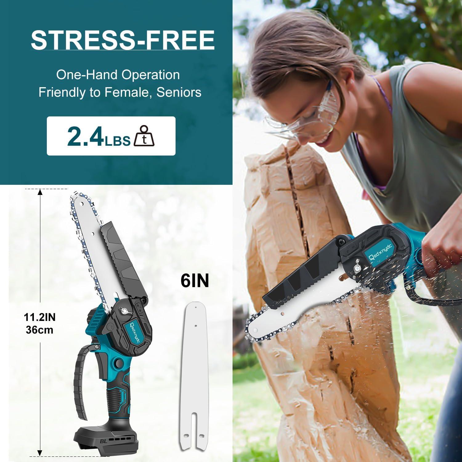 Mini Motosierra Inalámbrica QSDXNYDC 6" para Makita 18V