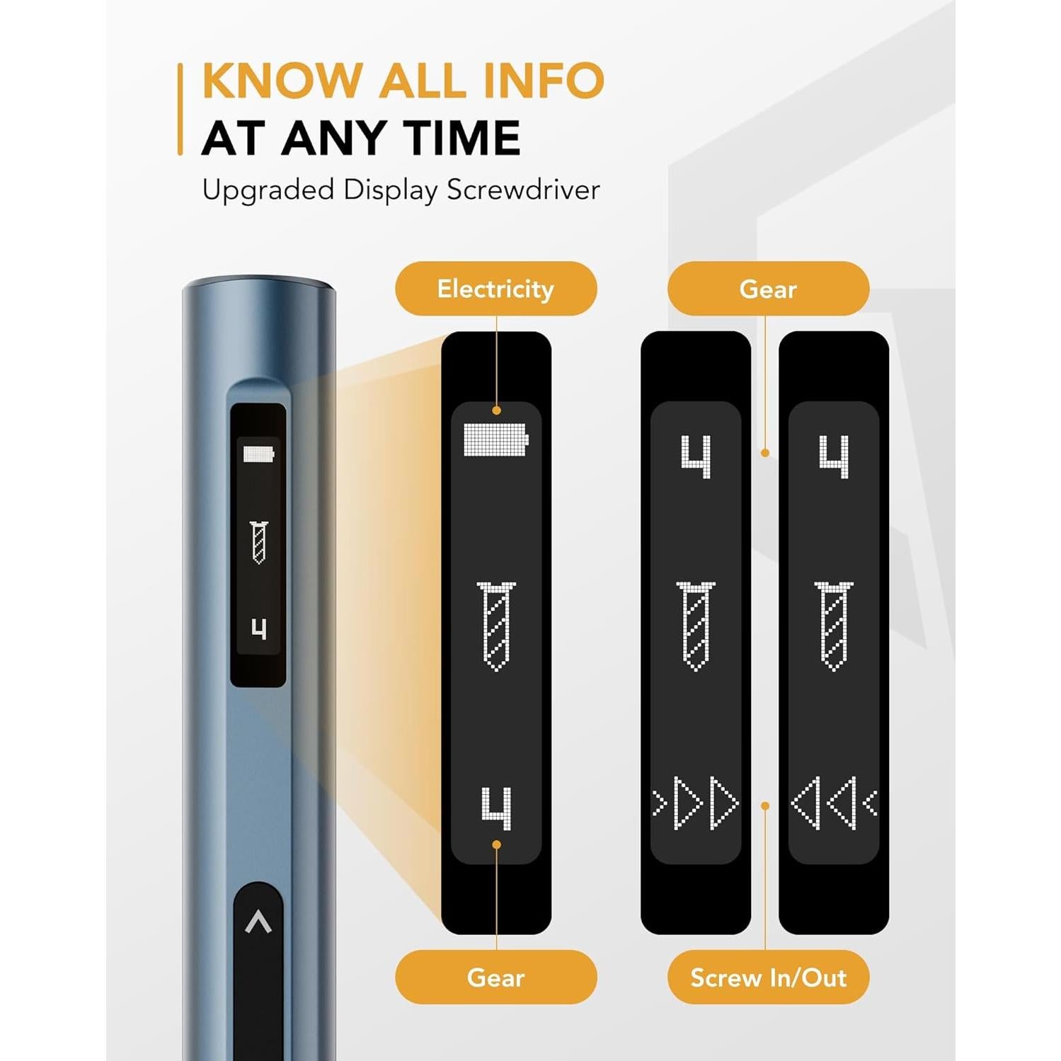 Destornillador Eléctrico VIGRUE 400RPM con 48 Puntas Magnéticas