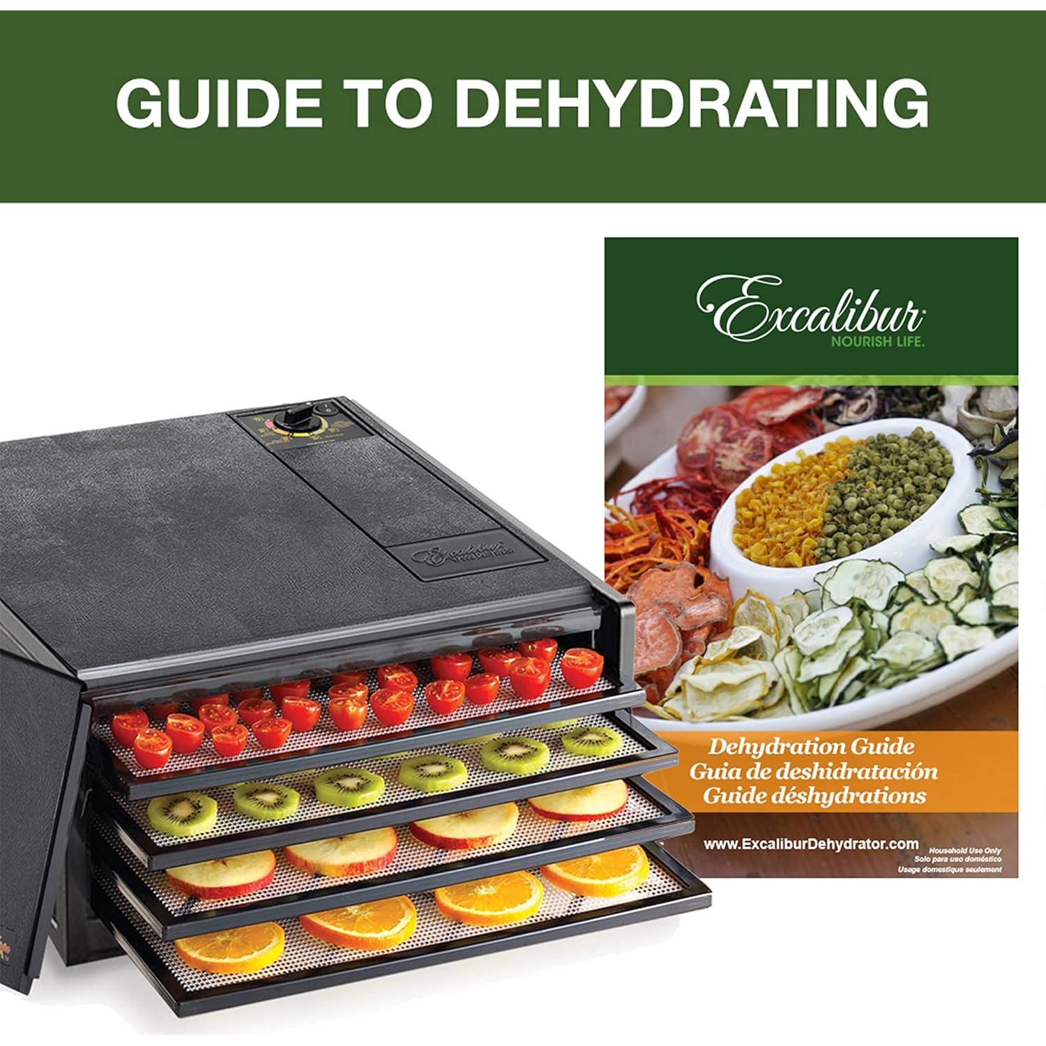 Deshidratadora de Alimentos Excalibur 4 Bandejas 250W Negro