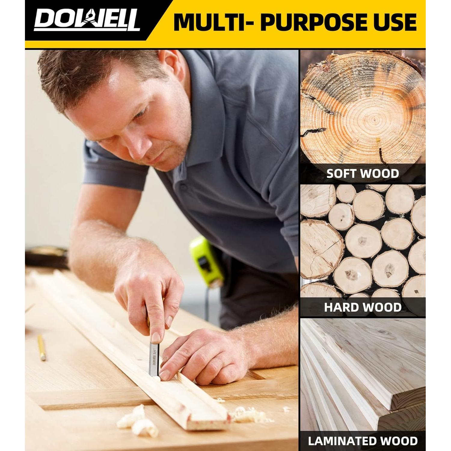 Juego de Cinceles de Madera DOWELL 4 Piezas con Bolsa