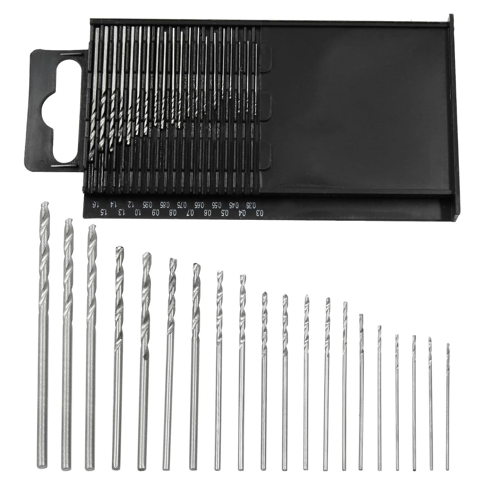 Juego de Brocas Mini Micro Biaungdo 20 Piezas HSS 0.3-1.5mm