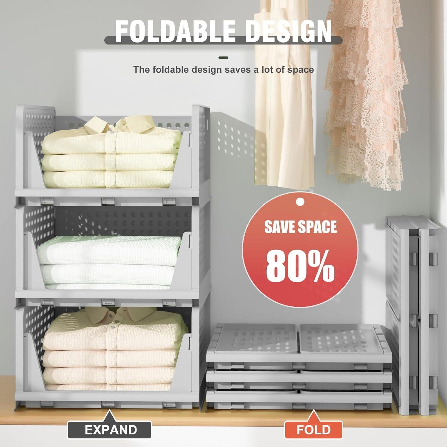 Cajones de Almacenamiento Apilables Neprock 5L Gris