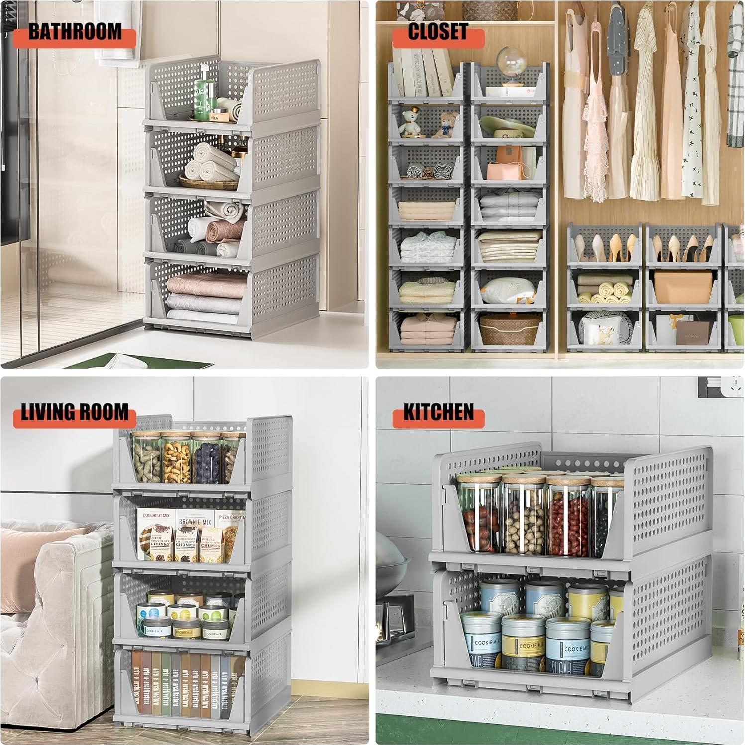 Cajones de Almacenamiento Apilables Neprock 5L Gris