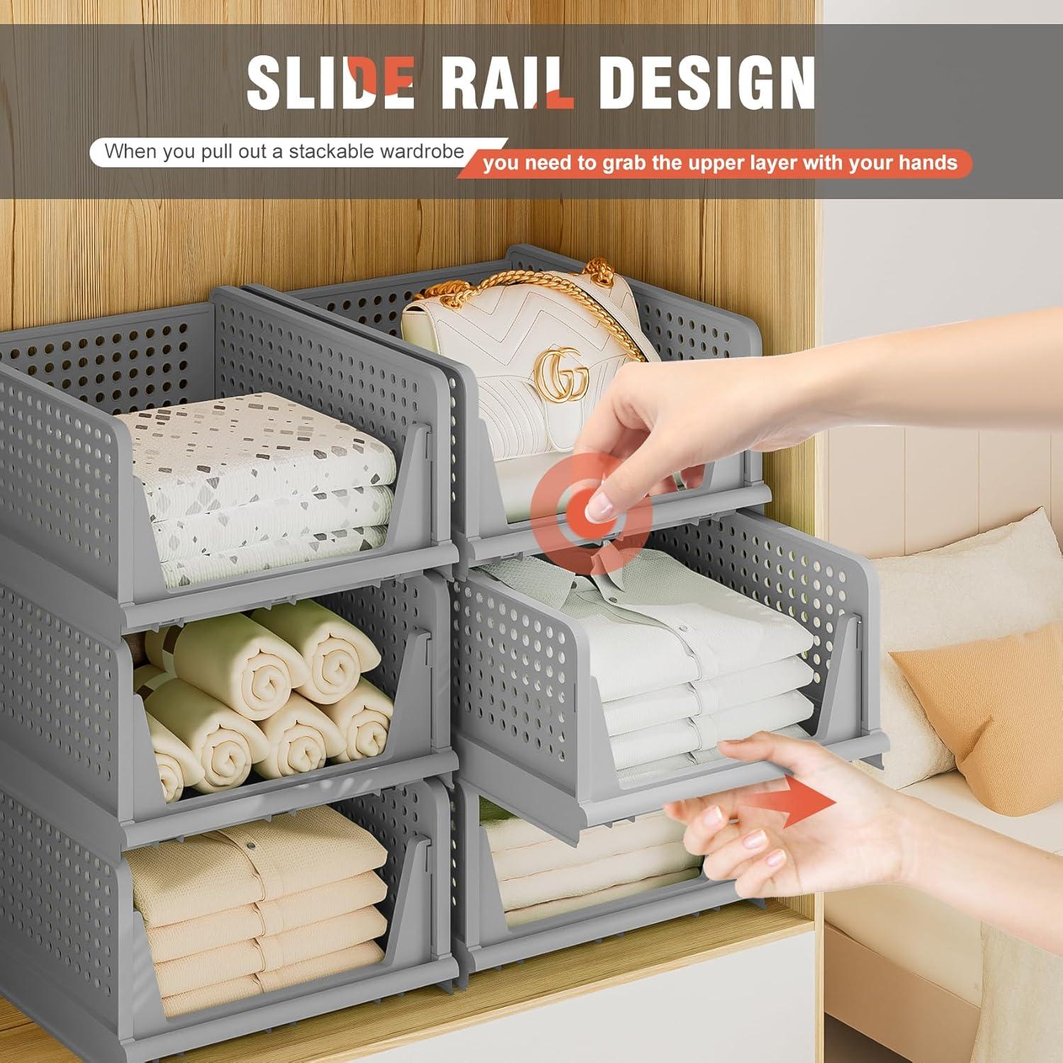 Cajones de Almacenamiento Apilables Neprock 5L Gris