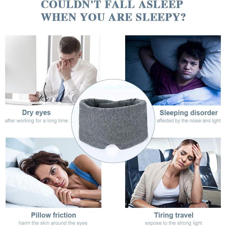 Máscara de Sueño de Algodón FRESHME - Bloqueo de Luz, Ajustable