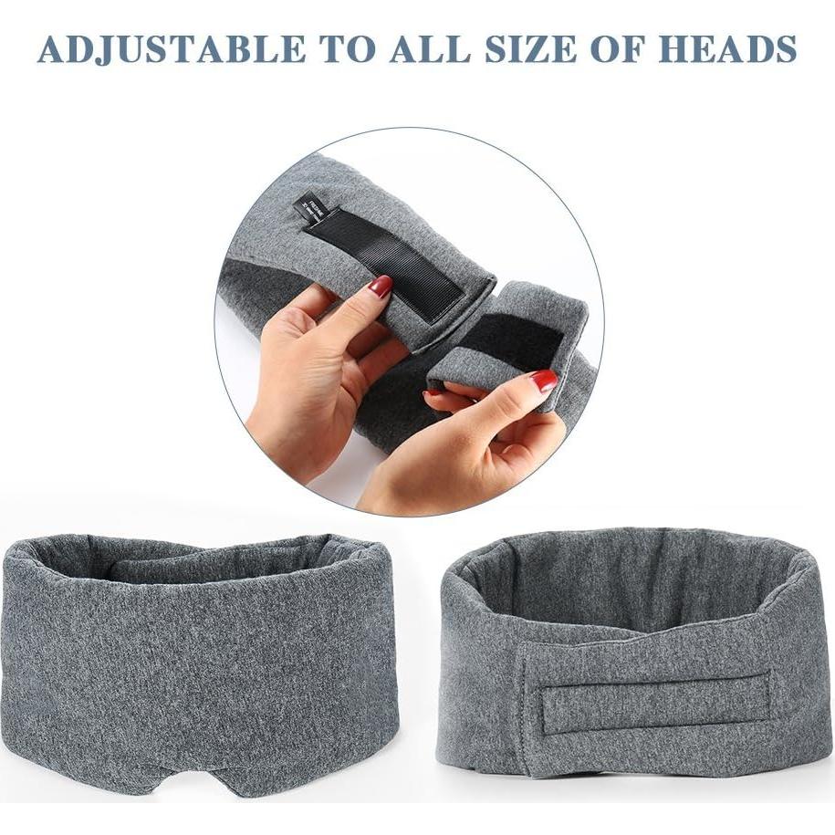 Máscara de Sueño de Algodón FRESHME - Bloqueo de Luz, Ajustable