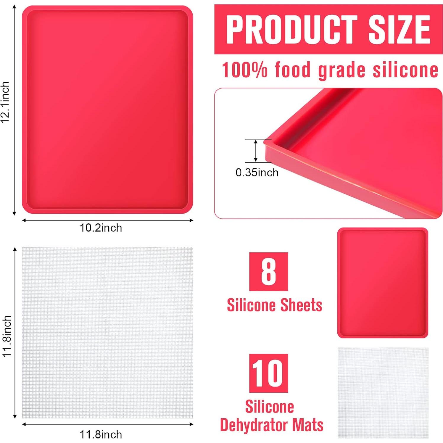 8 Tapetes Deshidratadores de Silicona Mimorou 31x26cm Antiadherentes