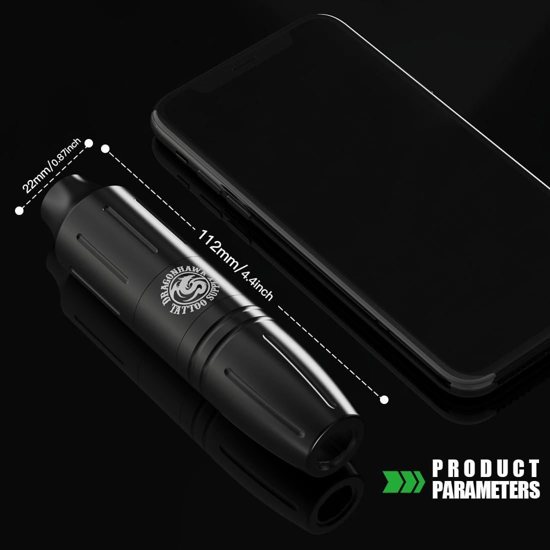 Kit de Tatuaje Inalámbrico Dragonhawk S11 con 2 Baterías