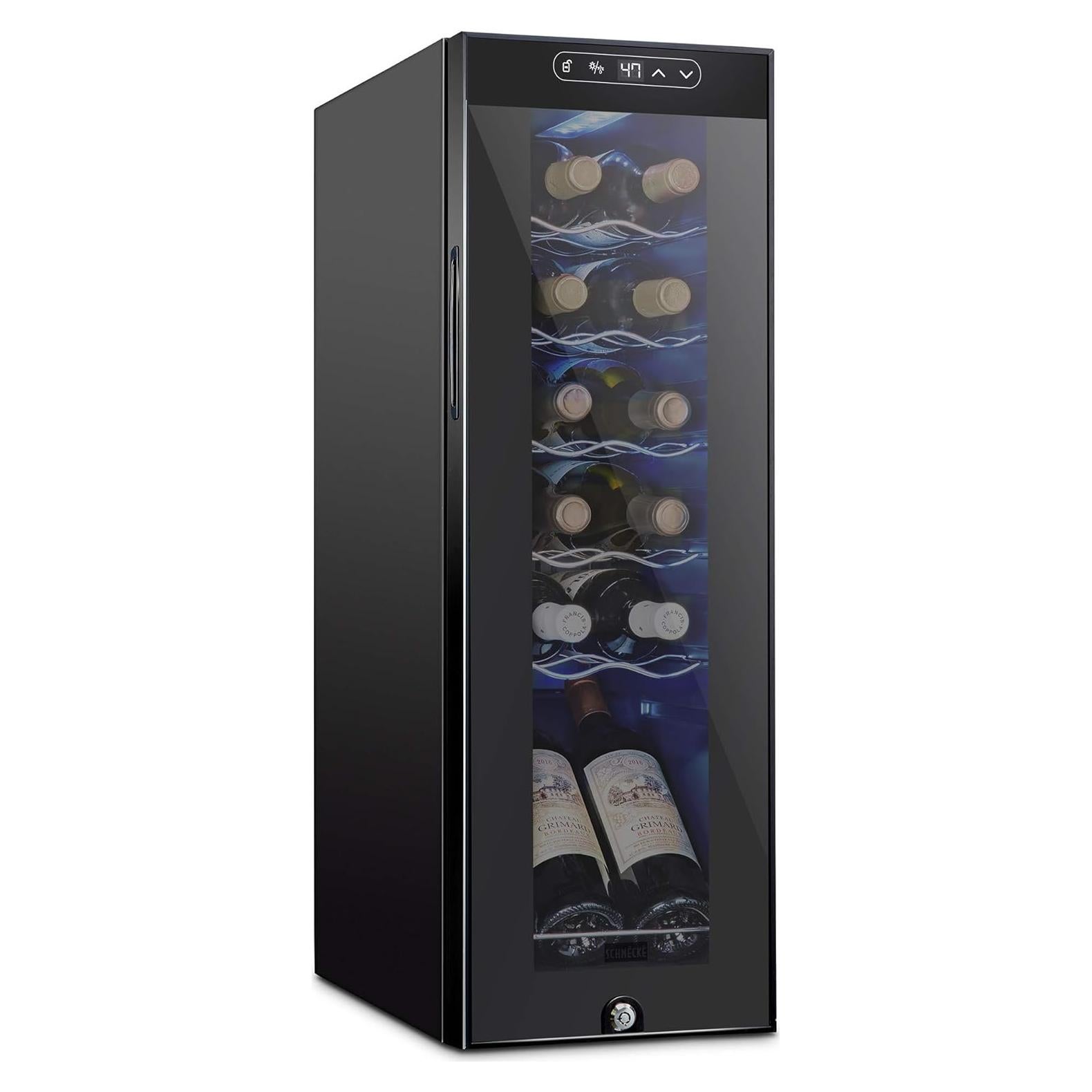 Enfriador de Vino Schmecke 12 Botellas Negro con Control Digital