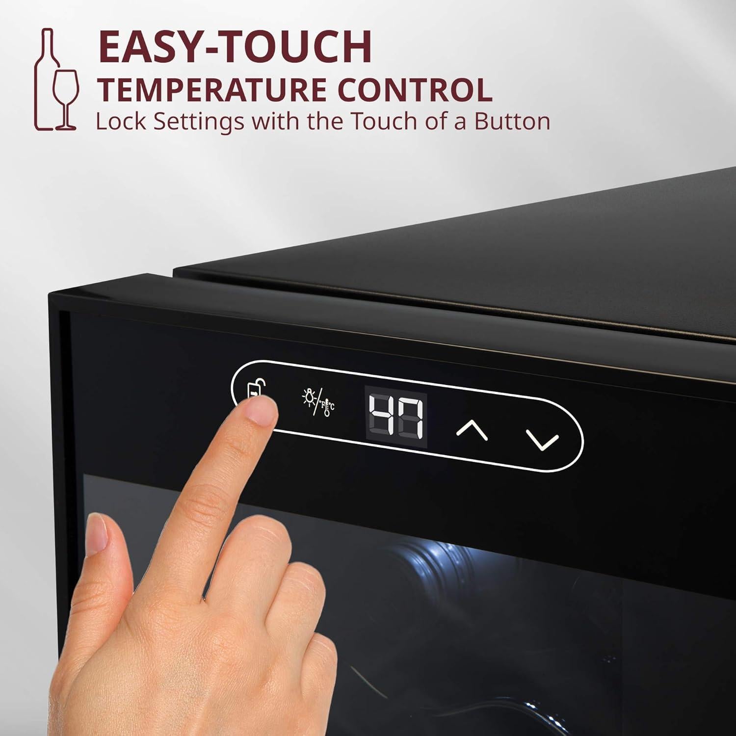 Enfriador de Vino Schmecke 12 Botellas Negro con Control Digital