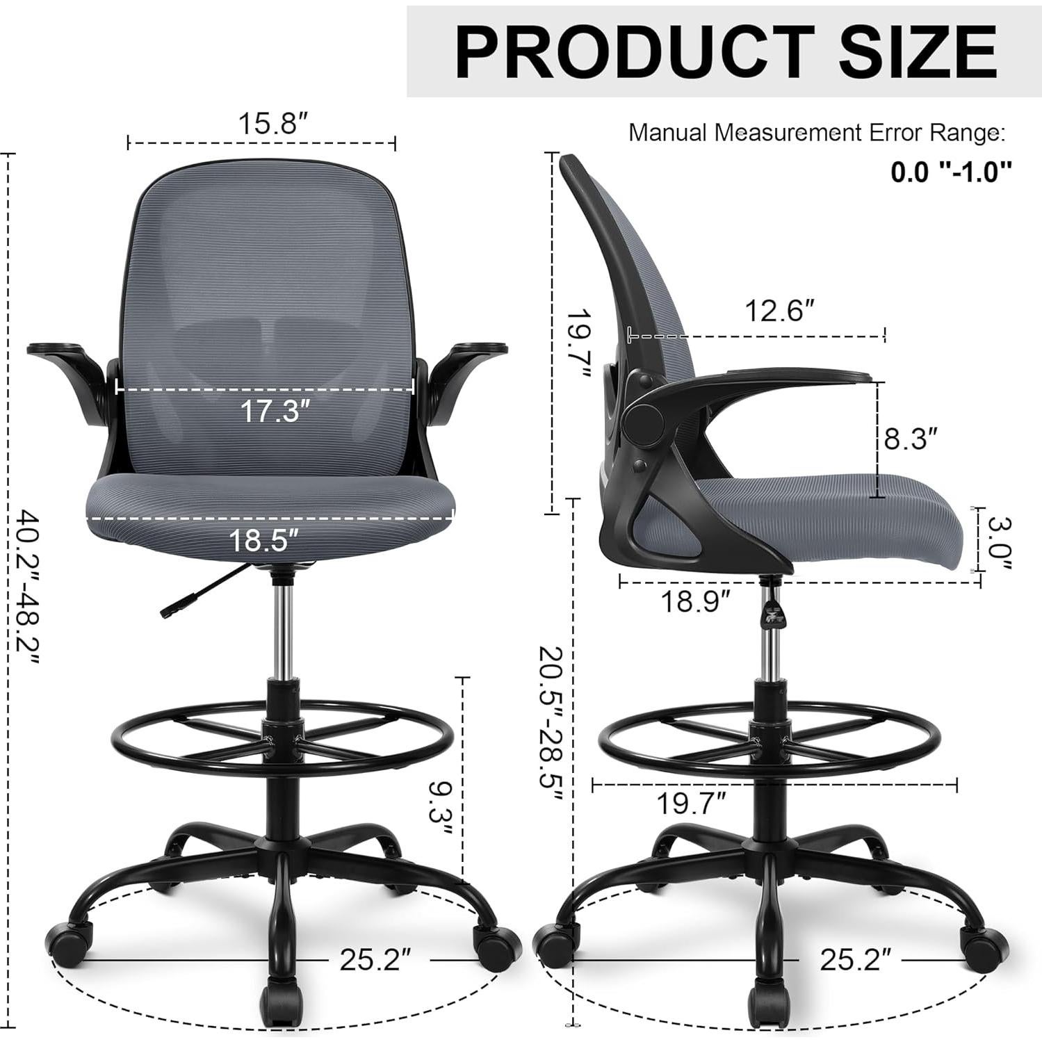Silla de Dibujo Primy PR934-Parent Ergonómica Gris
