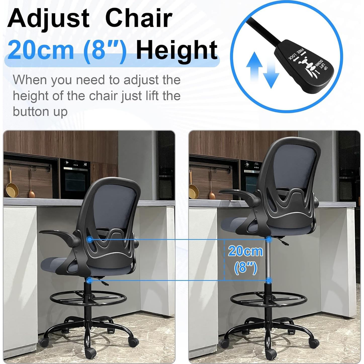 Silla de Dibujo Primy PR934-Parent Ergonómica Gris