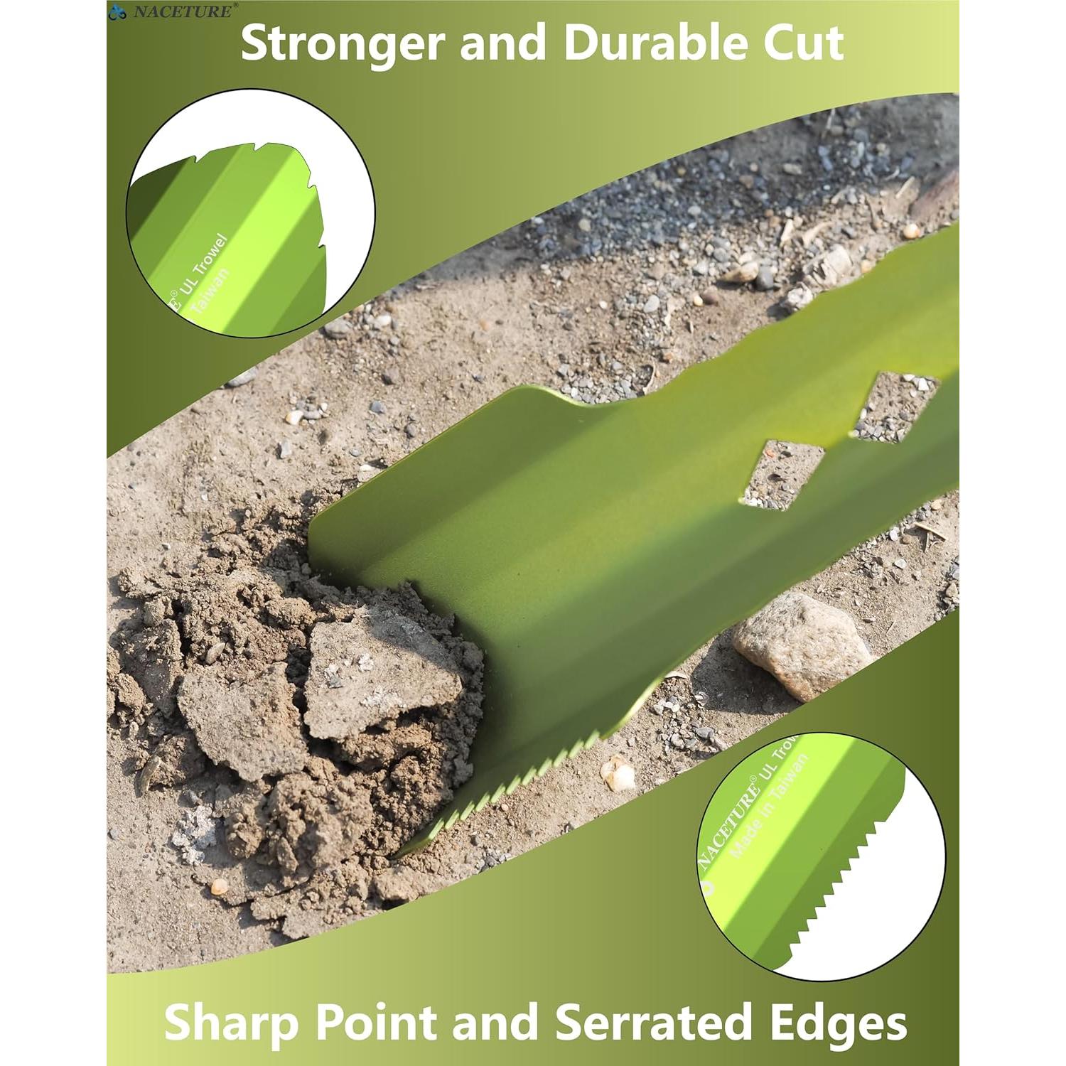 Pala de Camping Ultraligera NACETURE de Aluminio Verde 0.018 kg