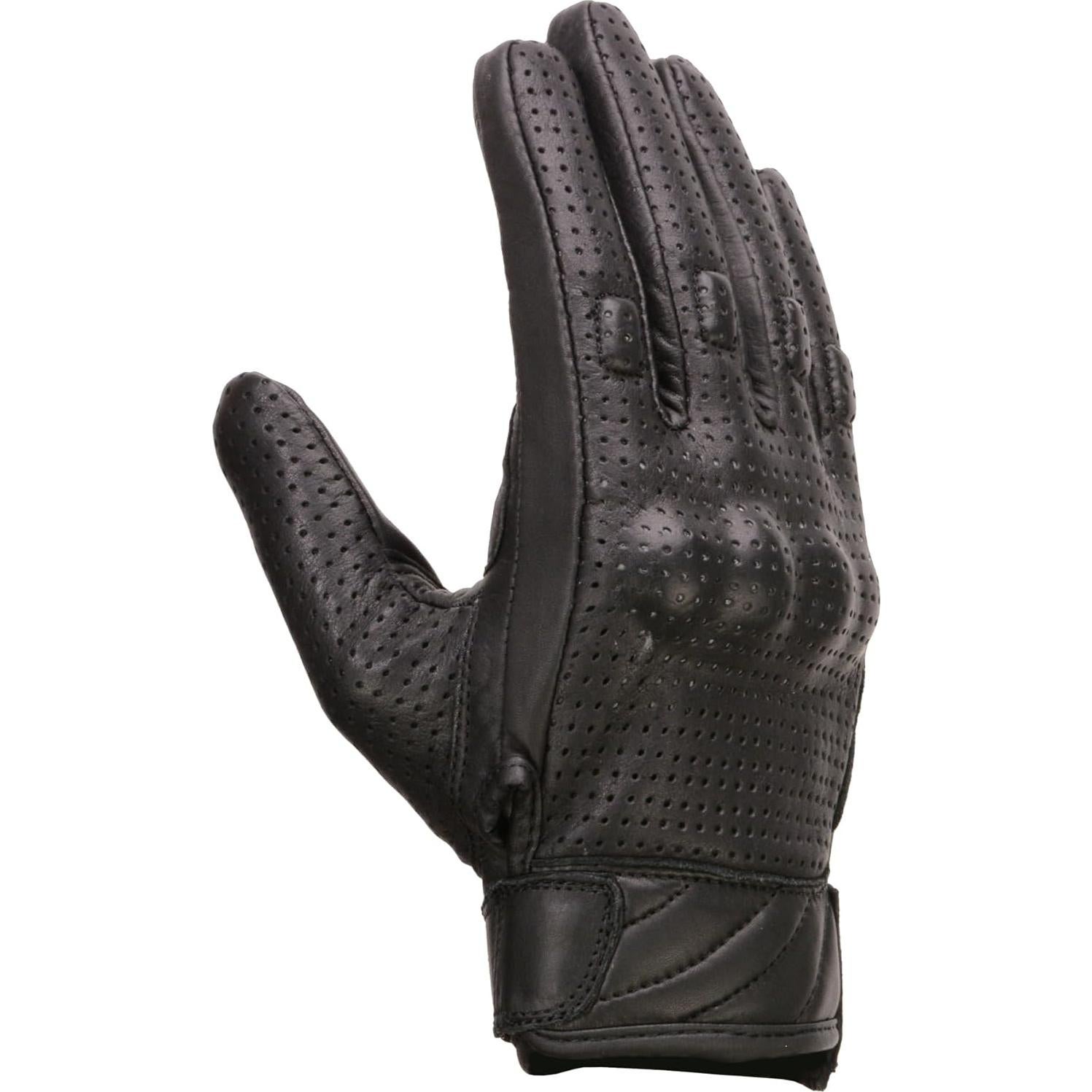 Guantes de Cuero Perforados Milwaukee Leather MG7500 - Negro